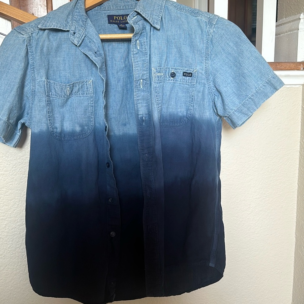 2/$30 ombré short sleeve denim shirt